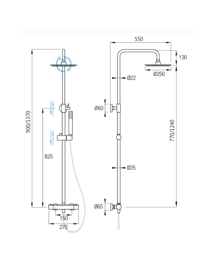 CONJUNTO DUCHA IRIS CROMO TERMOSTÁTICA