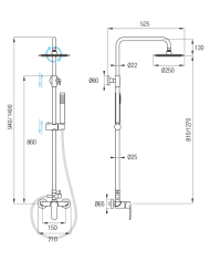 CONJUNTO DUCHA MISURI NEGRO MONOMANDO