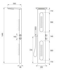 COLUMNA DUCHA PROGRESIVA CAREY NEGRO