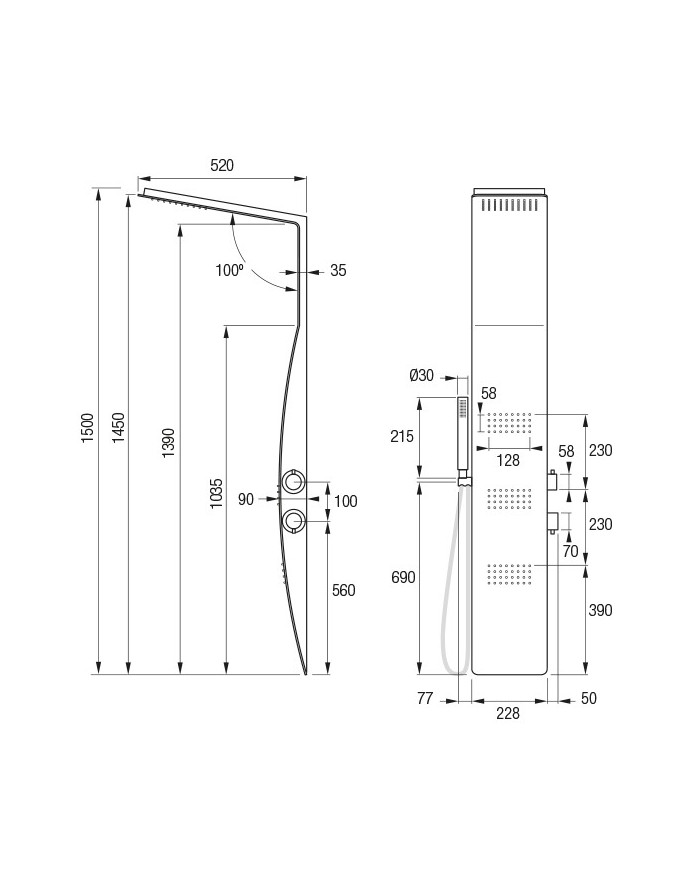 COLUMNA DE DUCHA MONOMANDO DALIA